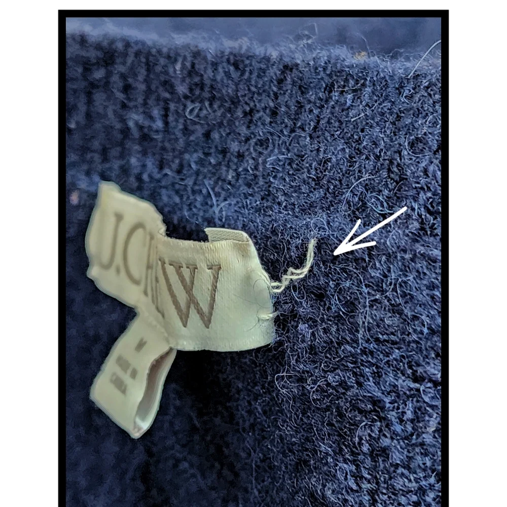 J. Crew Pointelle Cableknit Sweater Wool Alpaca Blend Navy Blue Size Medium